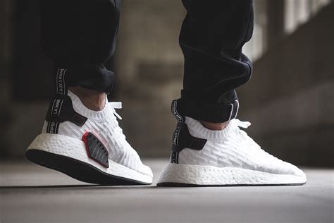 adidas originals nmd_r2 pk sneakers core black white|adidas nmd r2 primeknit white.